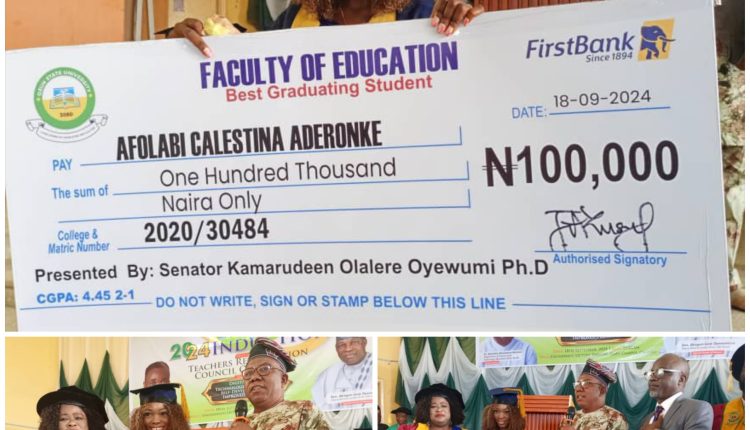 Sen. Oyewumi awards UNIOSUN best graduating student with cash grant, scholarship to PhD level
