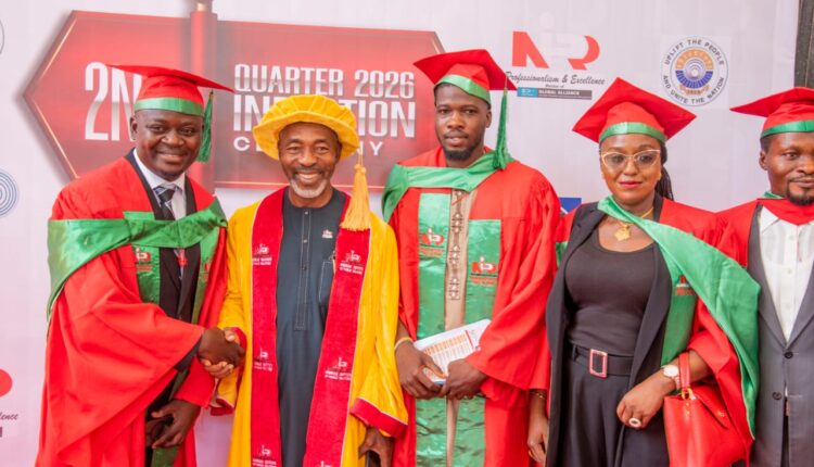 NIPR President, Dr. Ike Neliaku (2nd left) in group picture with some of the new inductees